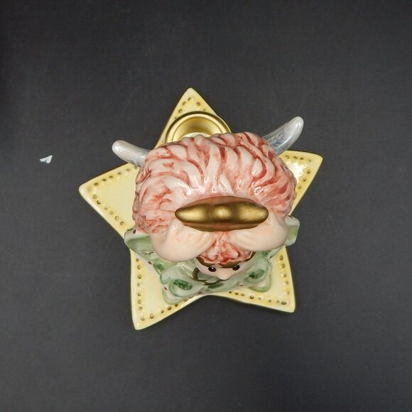 Fitz and Floyd Moonbeams Christmas Angel Taper Candle Holder Candlestick Ceramic - Picture 6 of 12